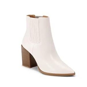 •RICRISTY• Pointed Toe Stacked Heel Fashion Chelsea Ankle Boots >> NIB